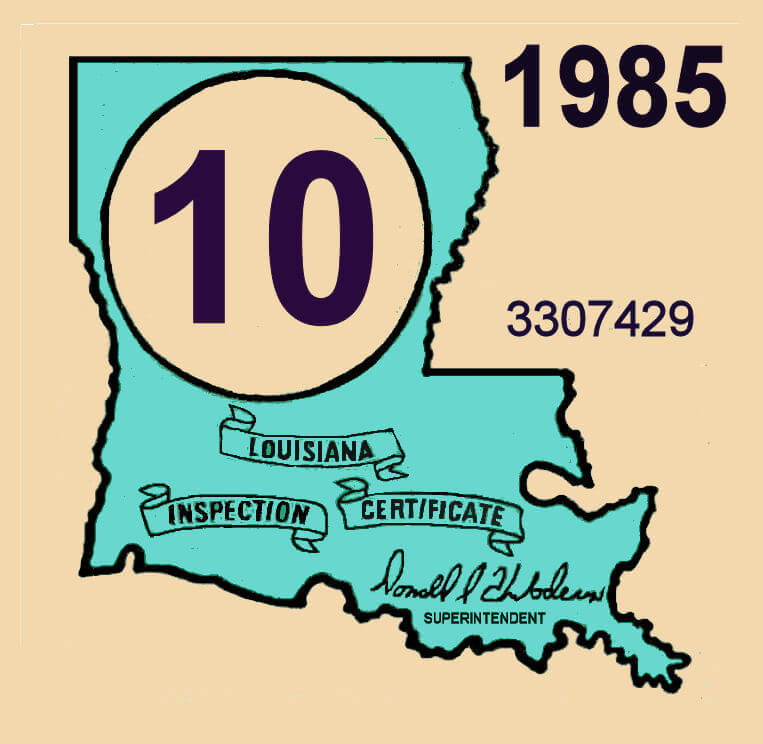 (image for) 1985 Louisiana inspection sticker